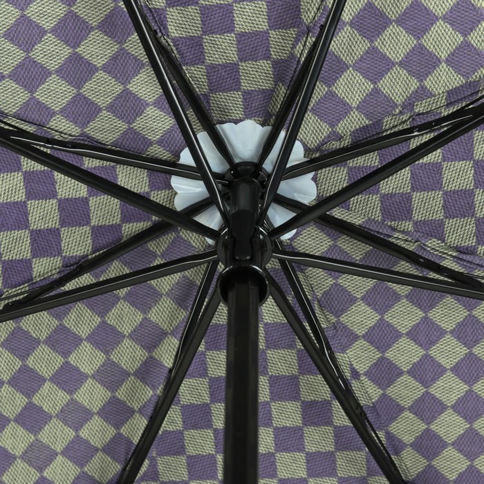 Зонт механический "Клетка", R=50см, цвет фиолетовый
