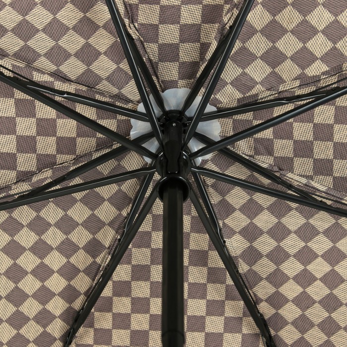 Зонт механический "Клетка", R=50см, цвет коричневый