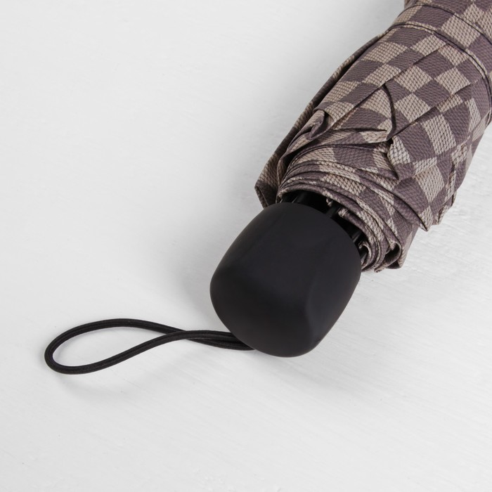 Зонт механический "Клетка", R=50см, цвет коричневый