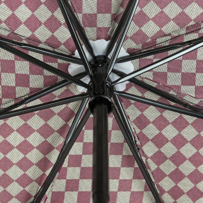 Зонт механический "Клетка", R=50см, цвет малиновый
