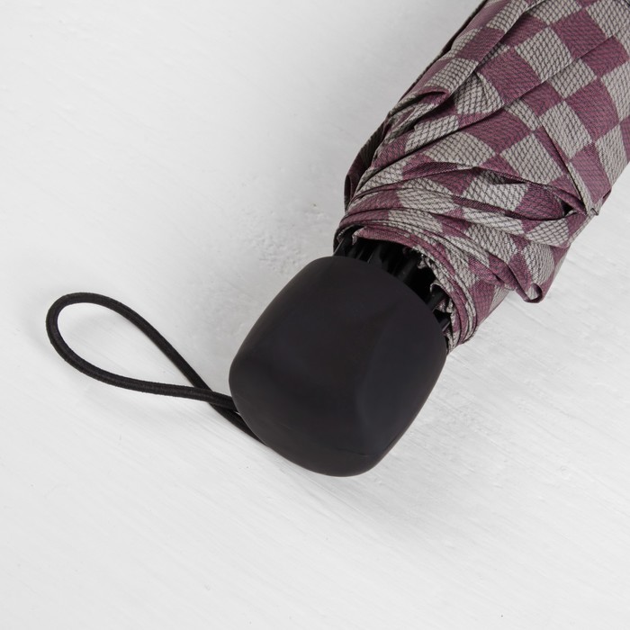 Зонт механический "Клетка", R=50см, цвет малиновый