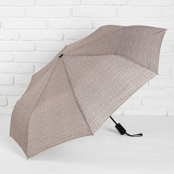 Зонт полуавтоматический "Текстура", R=49см, цвет бежевый