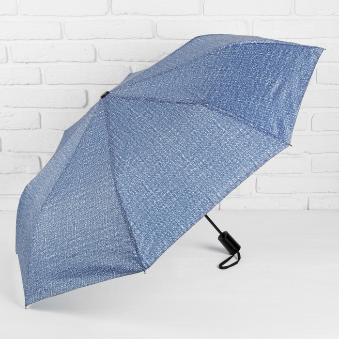 Зонт полуавтоматический "Текстура", R=49см, цвет голубой