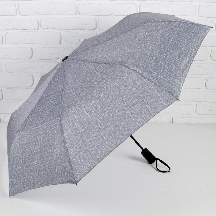 Зонт полуавтоматический "Текстура", R=49см, цвет серый