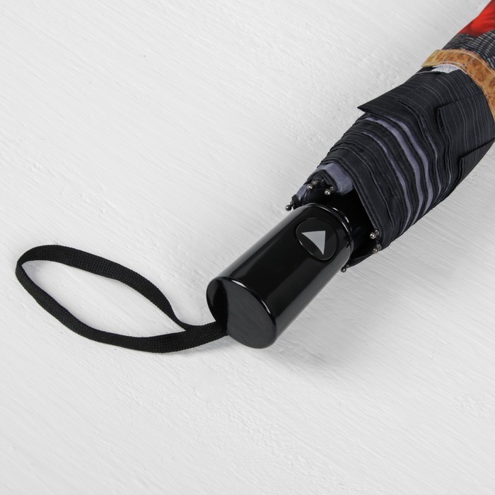 Зонт полуавтоматический "Цветы Розы", R=50см, цвет чёрный/красный