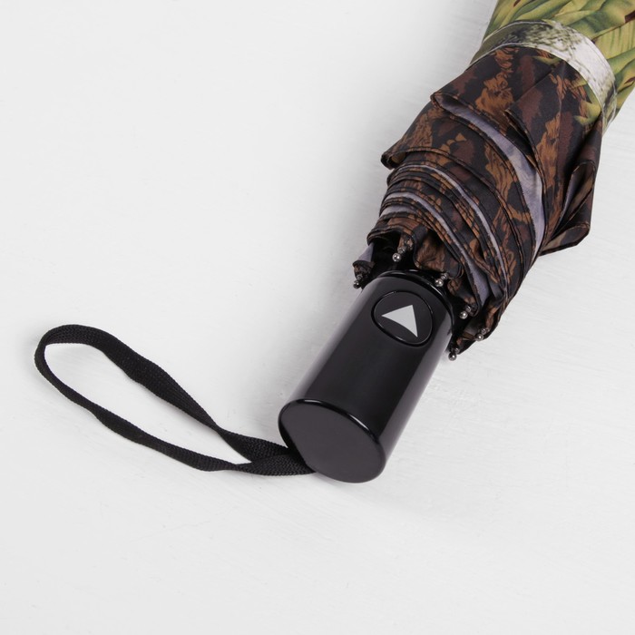 Зонт полуавтоматический "Цветы Каллы", R=50см, цвет коричневый