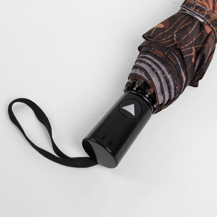 Зонт полуавтоматический "Цветы хризантемы", R=49см, цвет коричневый