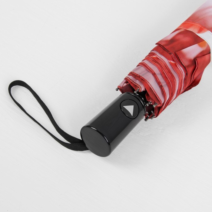 Зонт полуавтоматический "Цветы Маки", R=49см, цвет белый/красный