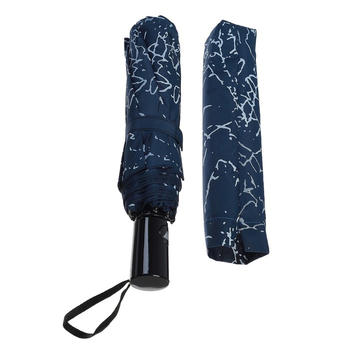 Зонт полуавтоматический "Мрамор", R=49см, цвет синий