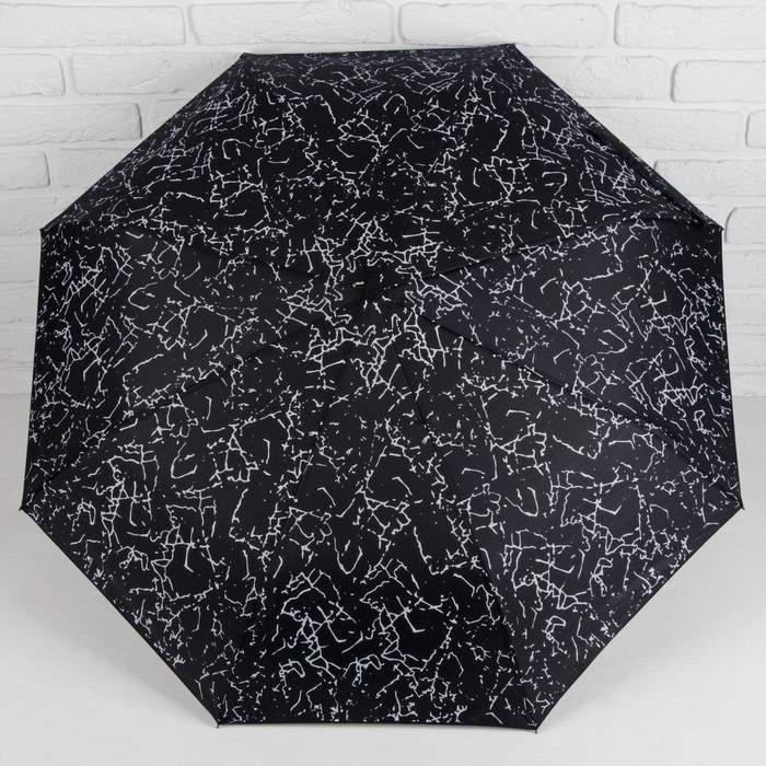 Зонт полуавтоматический "Мрамор", R=49см, цвет чёрный