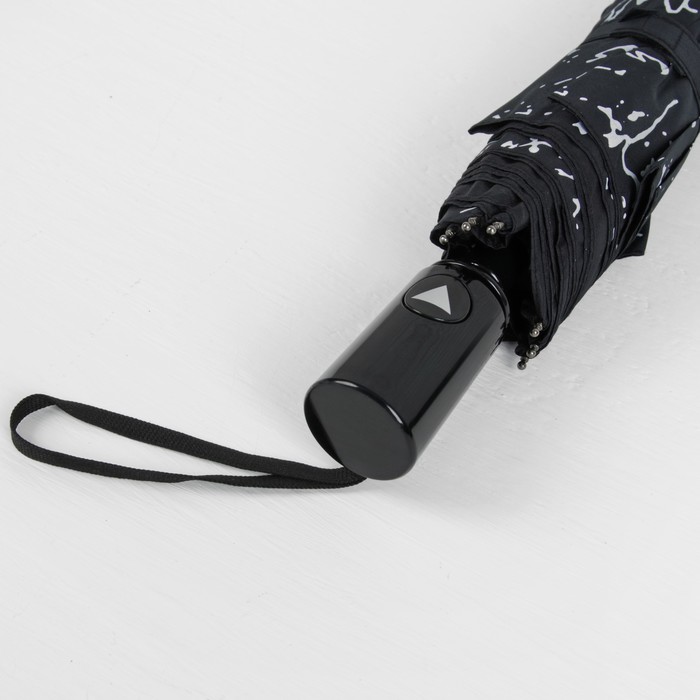 Зонт полуавтоматический "Мрамор", R=49см, цвет чёрный
