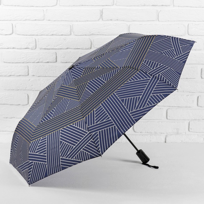 Зонт полуавтоматический "Звезда", R=50см, цвет синий