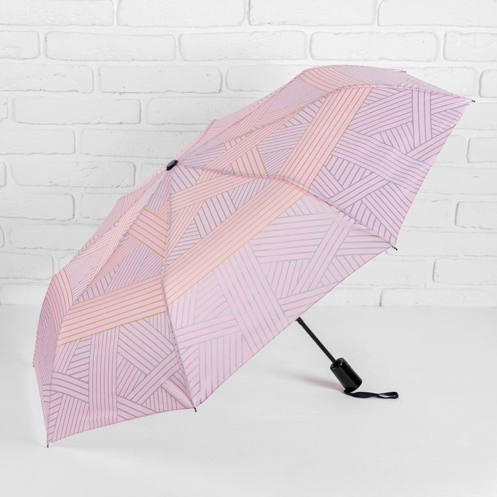 Зонт полуавтоматический "Звезда", R=50см, цвет розовый