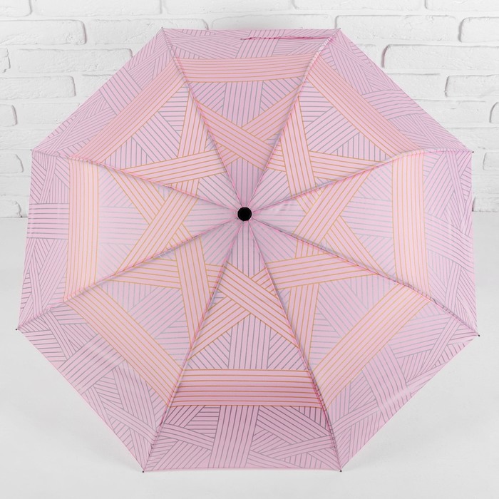 Зонт полуавтоматический "Звезда", R=50см, цвет розовый