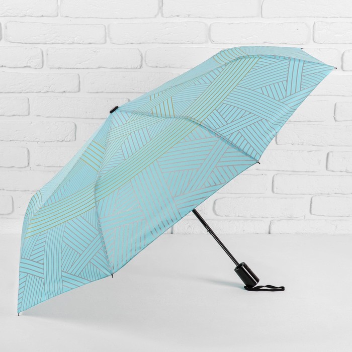 Зонт полуавтоматический "Звезда", R=50см, цвет голубой
