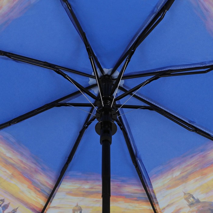 Зонт полуавтоматический "Венеция", R=50см, цвет фиолетовый/коричневый