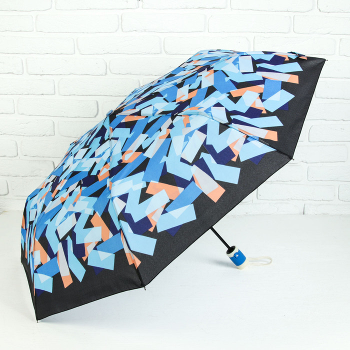 Зонт полуавтоматический "Абстракция", R=50см, цвет синий