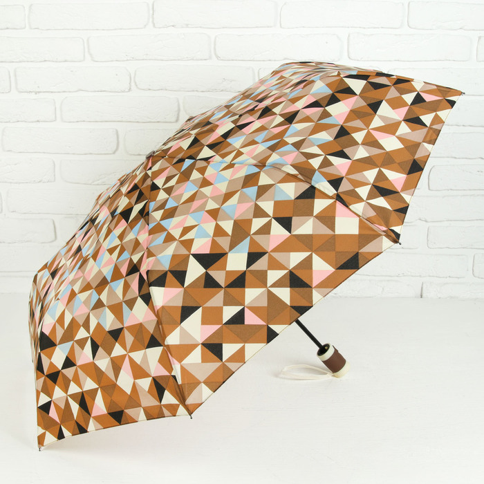 Зонт полуавтоматический "Абстракция", R=50см, цвет коричневый