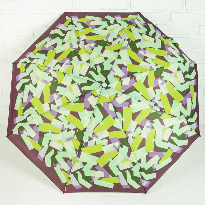 Зонт полуавтоматический "Абстракция", R=50см, цвет салатовый
