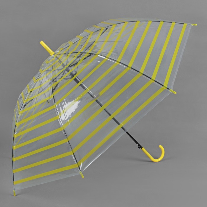 Зонт-трость "Полоска", полуавтоматический, R=46см, цвет жёлтый
