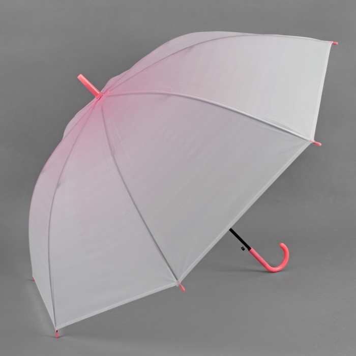 Зонт -трость "Градиент", полуавтоматический, R=46см, цвет розовый