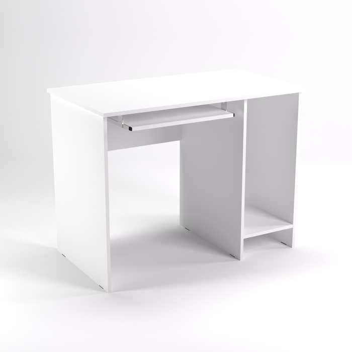 Стол компьютерный нишей СК11.7, 1100х680х750 мм, белый шагр