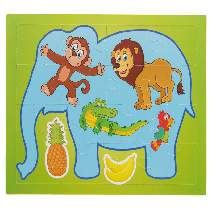 Магнитный пазл " Веселые животные"