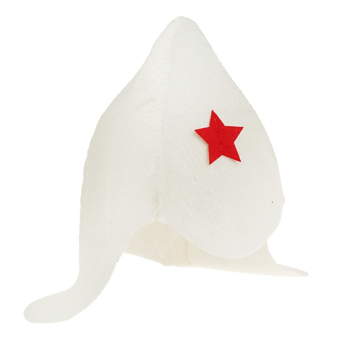 Набор банный "С Будёновкой" (шапка, коврик), белый