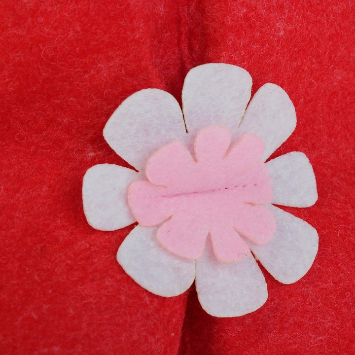 Шапка банная женская с полями, красная