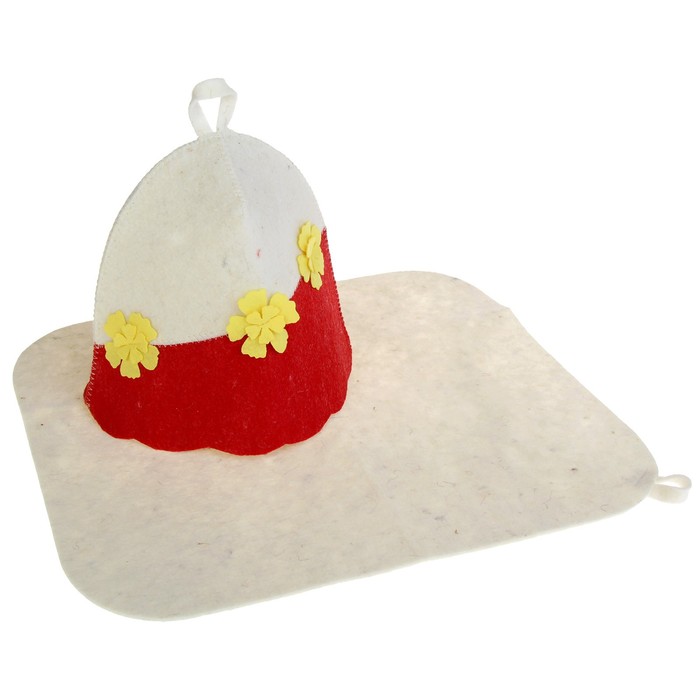 Набор женский "Адель" (шапка, коврик)