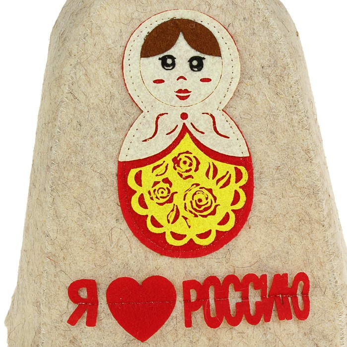 Шапка банная с аппликацией "Матрешка"