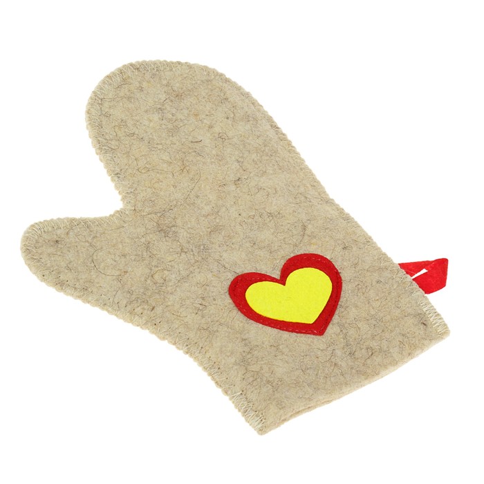 Набор банный "Я люблю Россию с хохломой" (шапка, рукавица)