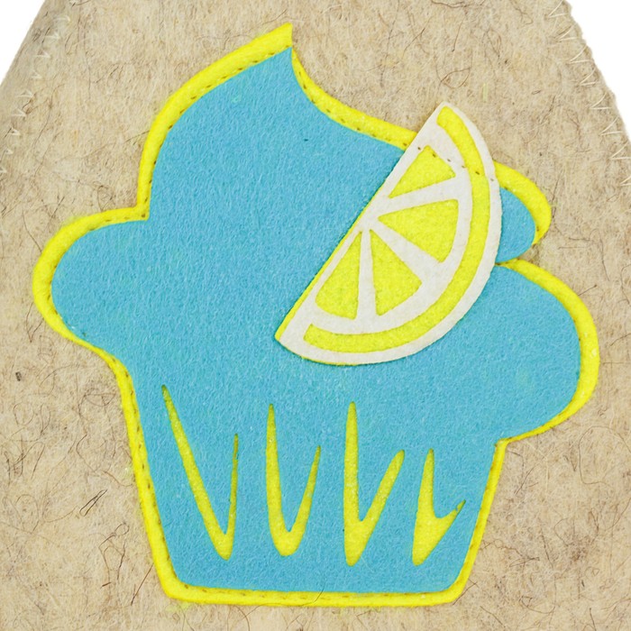 Шапка банная с аппликацией "Долька лимона"