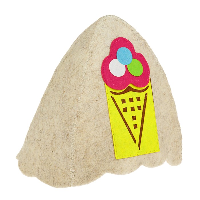 Шапка банная с аппликацией "Рожок"