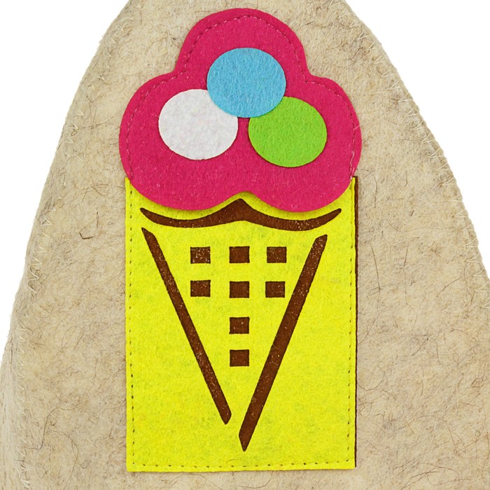 Шапка банная с аппликацией "Рожок"