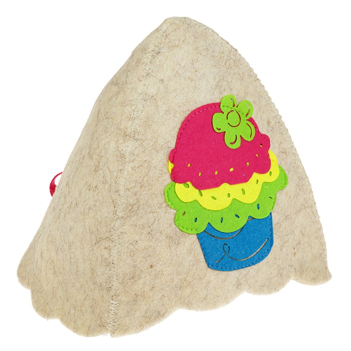 Шапка банная с аппликацией "Трехслойное"