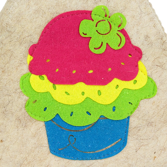 Шапка банная с аппликацией "Трехслойное"