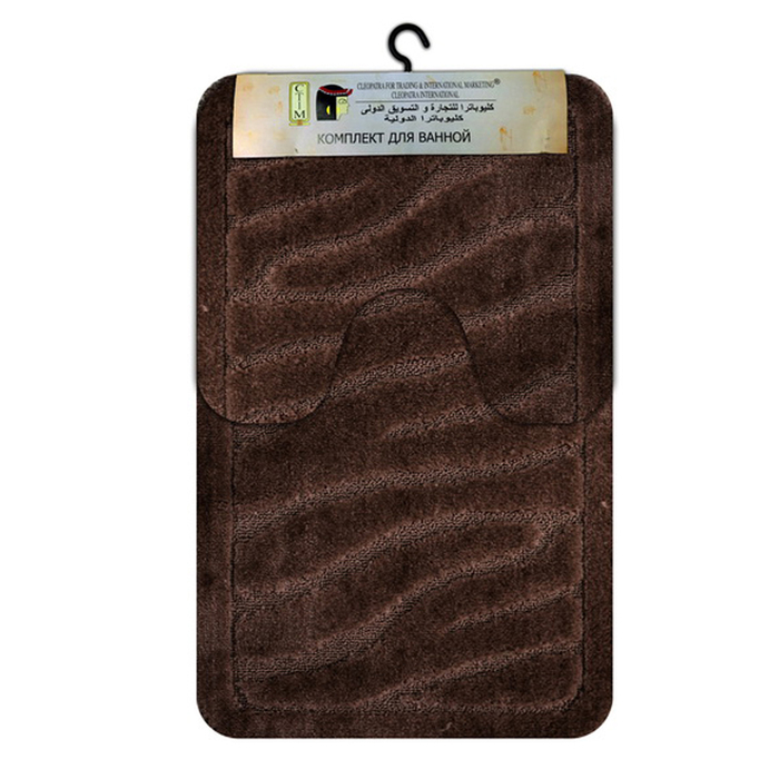 Набор ковриков "Рома", полипропилен, 60х100 см, 60х50 см, 11542 линии коричневый