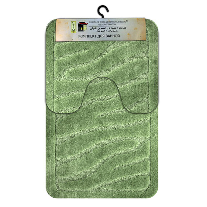 Набор ковриков "Рома", полипропилен, 60х100 см, 60х50 см, 11542 линии салатовый