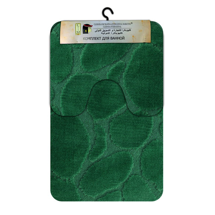 Набор ковриков "Рома", полипропилен, 60х100 см, 60х50 см, 11544 камни зеленый
