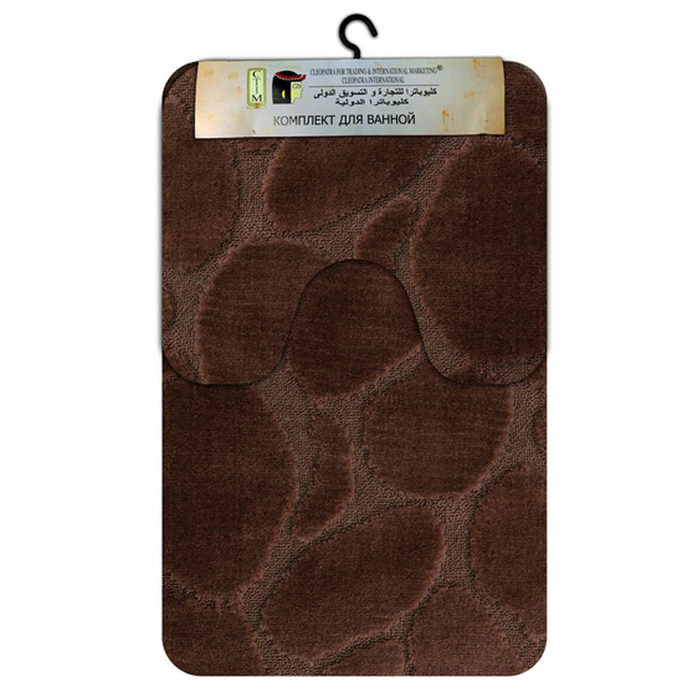 Набор ковриков "Рома", полипропилен, 60х100 см, 60х50 см, 11544 камни коричневый