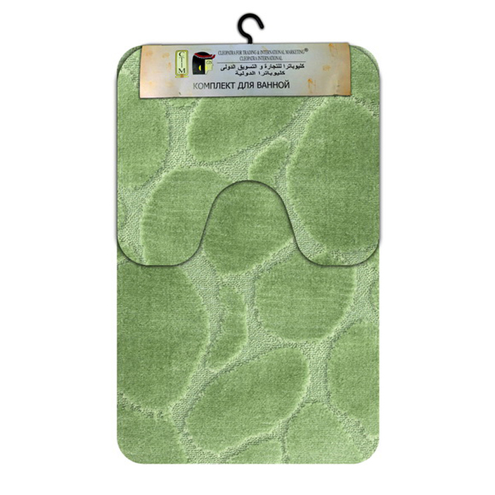 Набор ковриков "Рома", полипропилен, 60х100 см, 60х50 см, 11544 камни салатовый