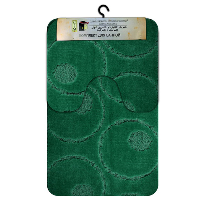 Набор ковриков "Рома", полипропилен, 60х100 см, 60х50 см, 11649 круги зеленый