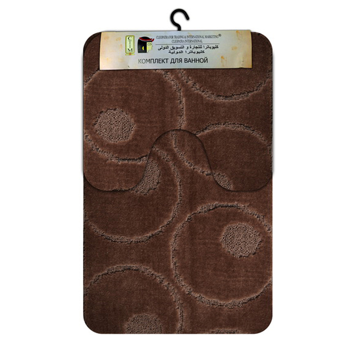 Набор ковриков "Рома", полипропилен, 60х100 см, 60х50 см, 11649 круги коричневый