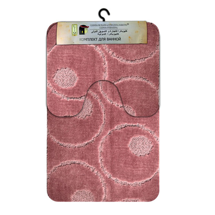 Набор ковриков "Рома", полипропилен, 60х100 см, 60х50 см, 11649 круги розовый
