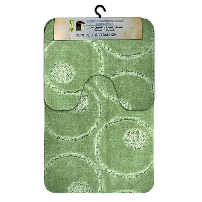 Набор ковриков "Рома", полипропилен, 60х100 см, 60х50 см, 11649 круги салатовый