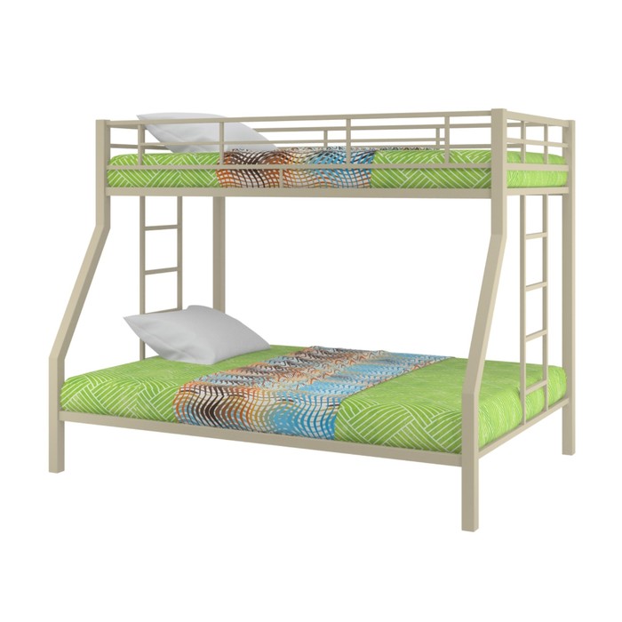 Двухъярусная кровать "Гранада", 1980х1260х1560 мм, бежевый, основание металлическое, матрас в комплект не входит