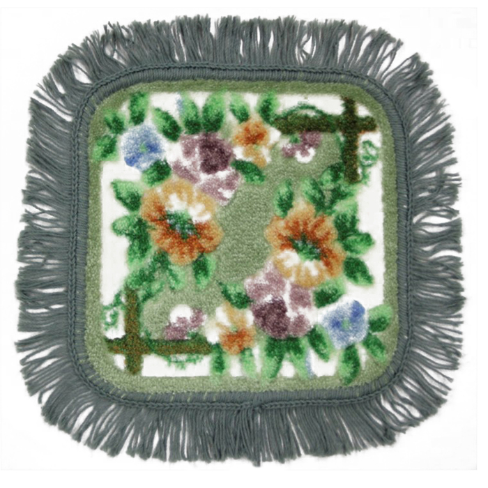 Коврик на табурет "Эссна", 33х33 см, нейлон, основа резина, салатовый, модель 003