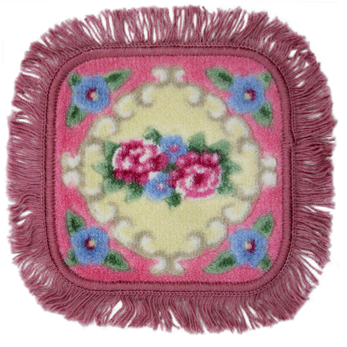 Коврик на табурет "Эссна", 33х33 см, нейлон, основа резина, розовый, модель 001