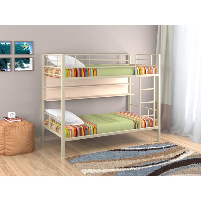 Двухъярусная кровать "Севилья 2", с полкой, 1980х960х1620 мм, бежевый